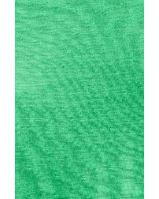 Caslon Green Mixed Media Eyelet Sleeve T-Shirt