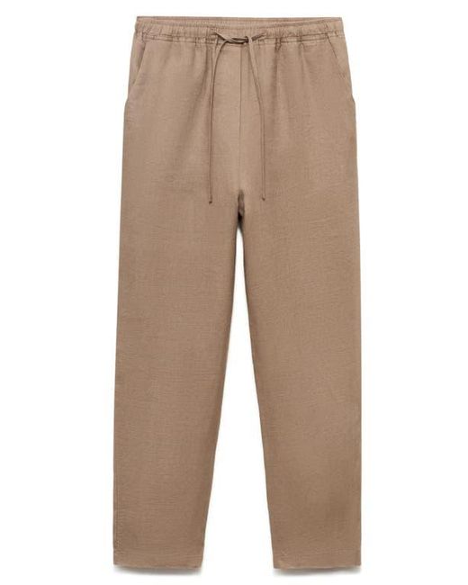 Mango Natural Linen Drawstring Pants
