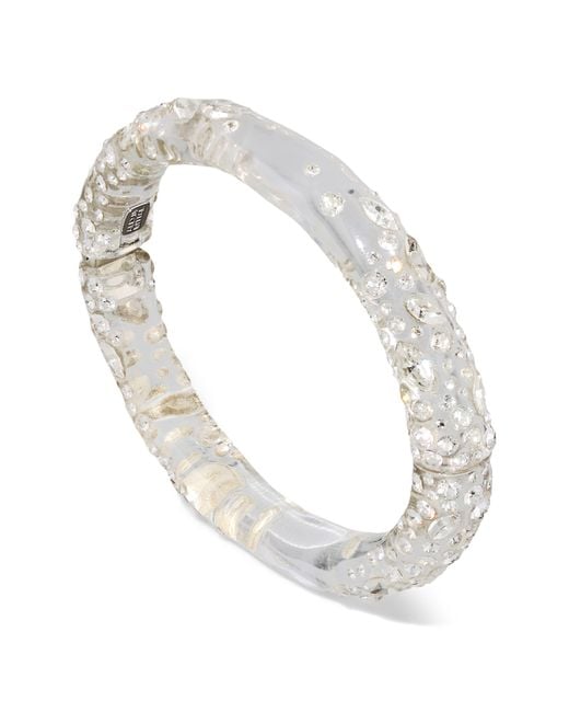 Alexis White Confetti Crystal Lucite Slim Bracelet