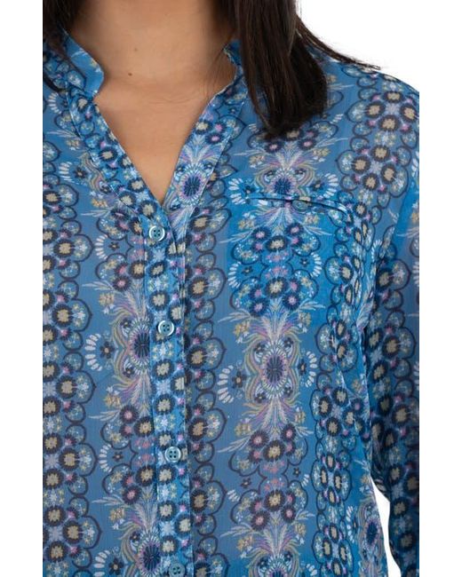 Kut From The Kloth Blue Jasmine Chiffon Button-Up Shirt