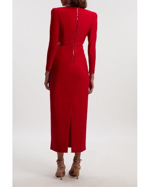 chinese dress ladies Karen Millen Red Stripe Sleeveless Maxi Dress with Slit – Quality Brands  Outlet main image 0