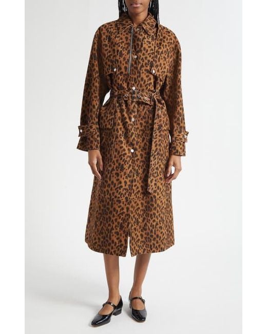 3.1 Phillip Lim Brown Print Trench Coat