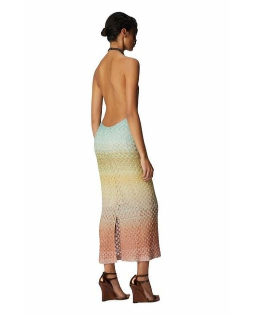 オールインワン・サロペット Missoni Degrade Embroidered Midi Dress With Halter Neckline Missoni Dégradé Midi Dress With Halter Neck | Lyst