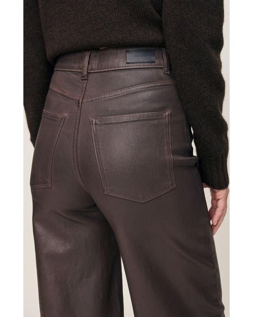 DL1961 Black Hepburn Coated High Waist Wide Leg Jeans