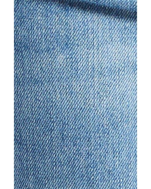 L'Agence Blue Ruth Raw Hem Straight Leg Jeans