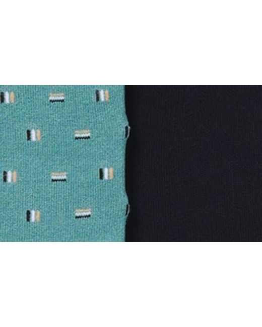 Boss Blue Assorted 2-Pack Geometic & Solid Cotton Blend Dress Socks for men