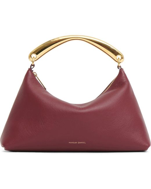 Mansur Gavriel Purple Rhea Metal Handle Leather Bag