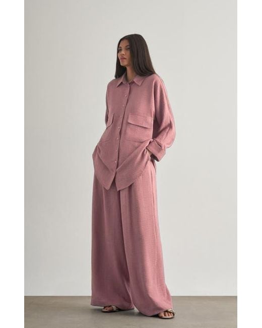 Mizalle Pink Wide-Leg Pants
