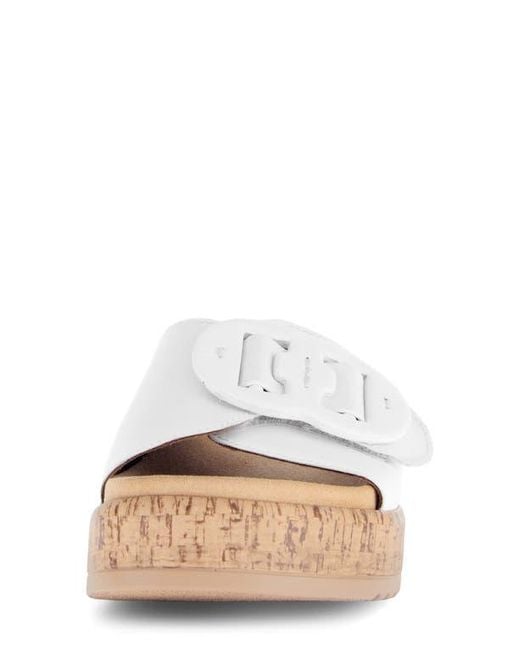 Gabor White 63.760 Platform Slide Sandal