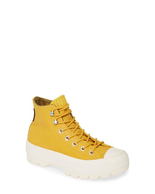 converse lugged high top yellow