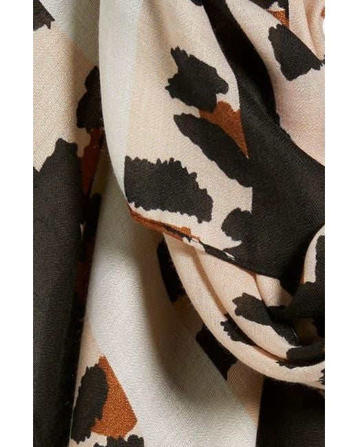 Tasha Black Leopard Print Scarf