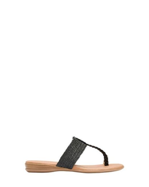 Andre Assous Black Neo Toe Loop Sandal