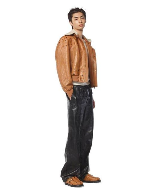 MCM White Shearling Bomber Jacket for men