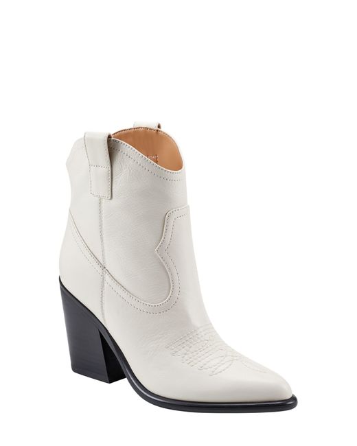 Marc Fisher White Jalella Pointed Toe Western Boot