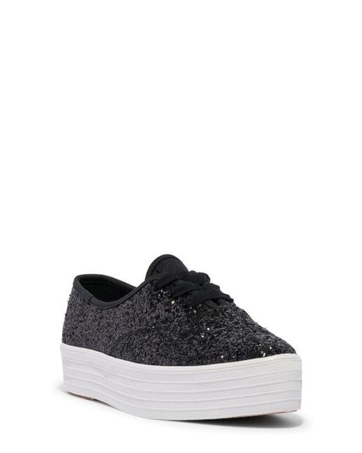 Keds Black Point Glitter Platform Sneaker