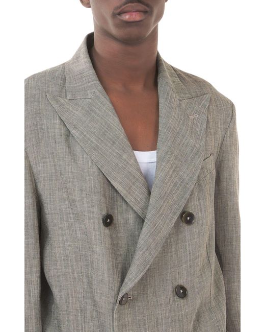 Barena Gray Siroco Linen Blend Jacket for men