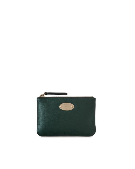 Mulberry Green Plaque Leather Coin Pouch