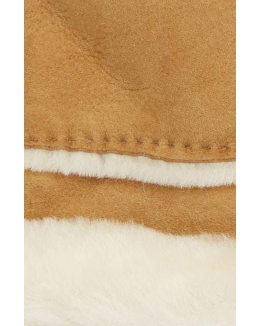 Ugg Natural Seamed Touchscreen Compatible Genuine Shearling Gloves