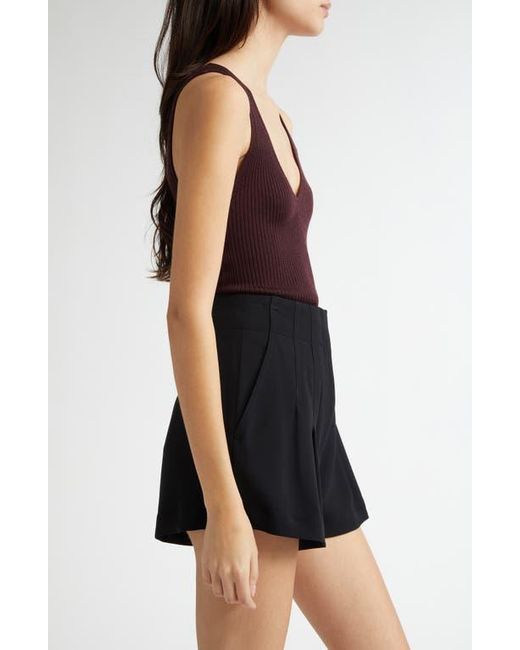 Johnstons Black Rib Superfine Cashmere V-Neck Cardigan