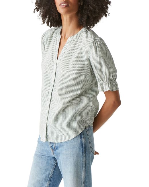 Michael Stars Gray Roxanne Short Sleeve Button-up Shirt
