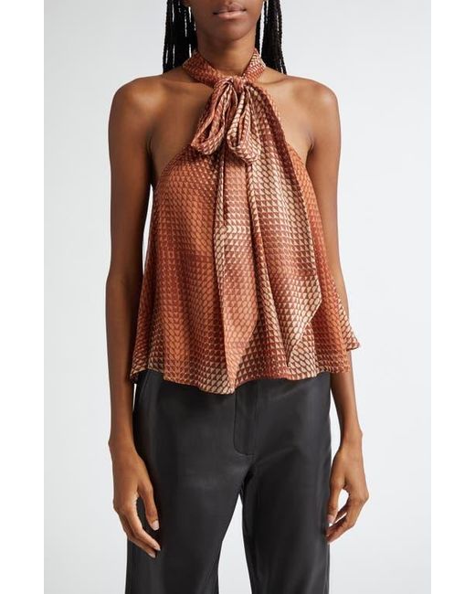 Ramy Brook Multicolor Boone Tie Neck Sleeveless Top