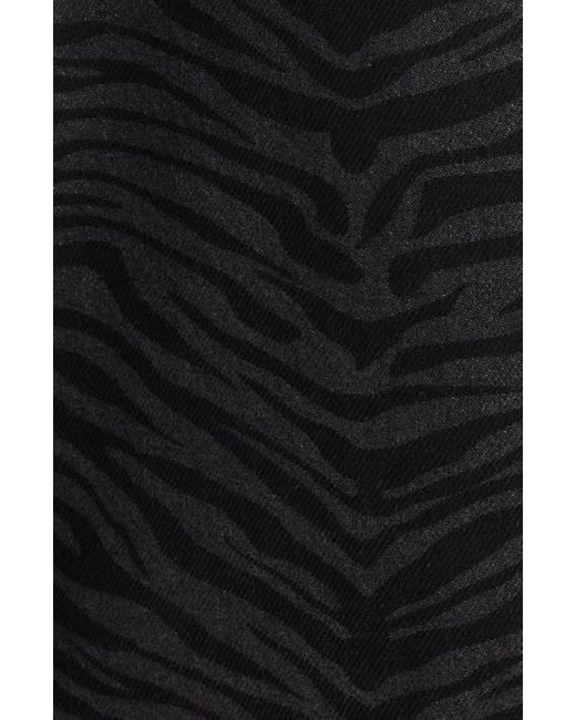 PTCL Black Viola Zebra Print High Waist Baggy Jeans