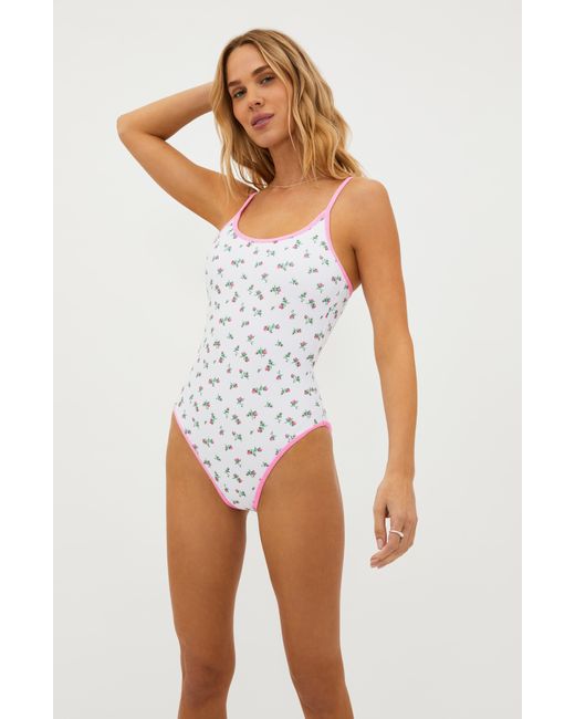 Beach Riot White Naomi Floral One-piece Swimsuit