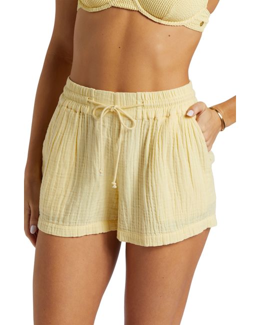 Billabong Natural Cotton Gauze Cover-up Shorts