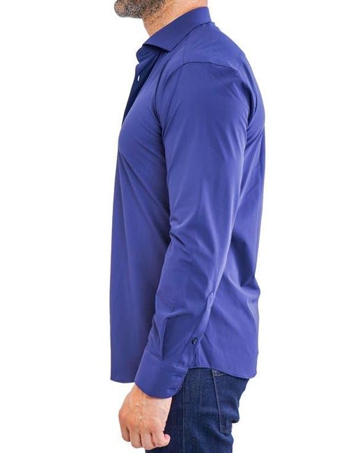 Maceoo Blue Einstein Stretchcore Performance Button-Up Shirt for men