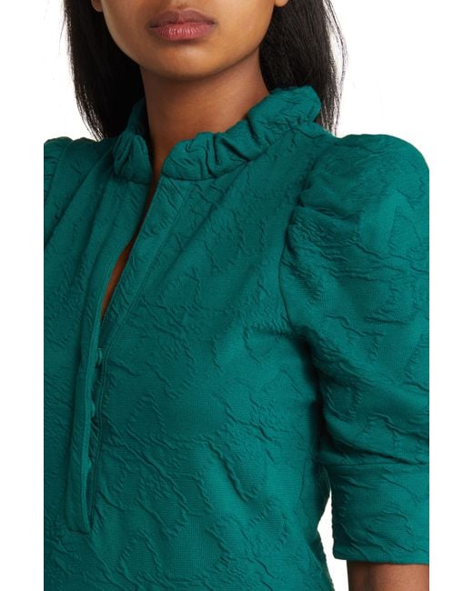 Lilly Pulitzer Elsey Floral Jacquard Puff Sleeve Dress in Green Lyst