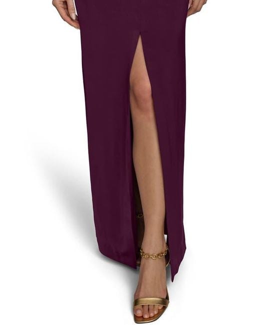 Donna Karan Purple Twisted Sleeveless Gown