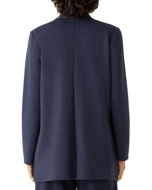 Eileen Fisher Blue Open Front Long Jacket
