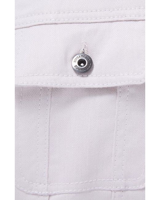 Bugatchi Multicolor Stretch Linen & Cotton Trucker Jacket for men