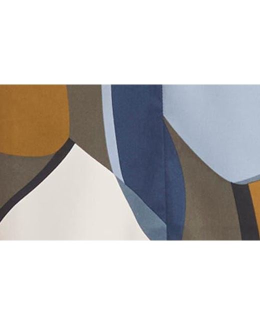 Maggy London Blue Abstract Print Twist Detail Midi Dress