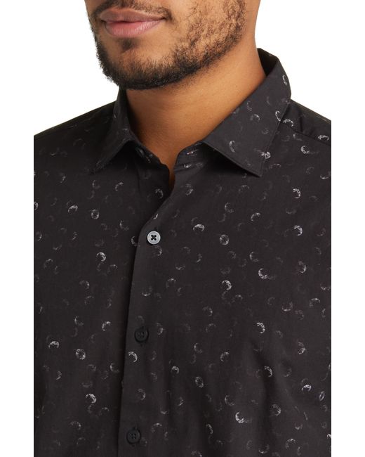 Robert Barakett Black Willow Way Scatter Print Button-up Shirt for men