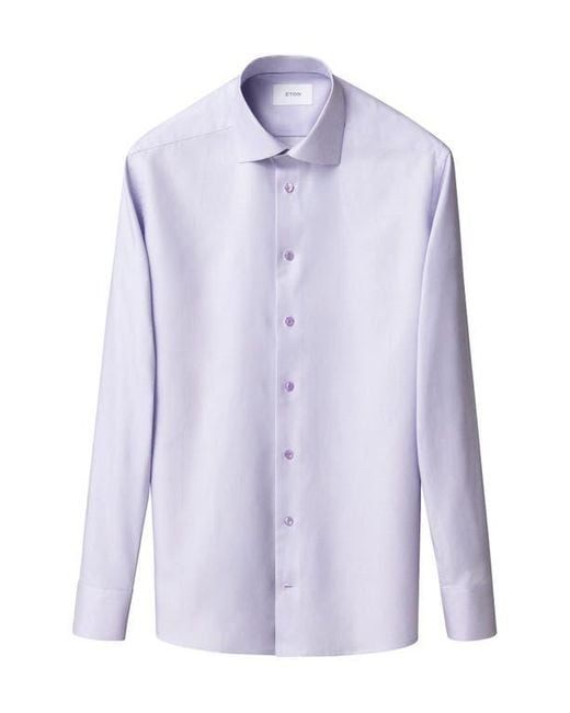 Eton of Sweden Blue Contemporary Fit Textured Cotton Dress Shirt for men