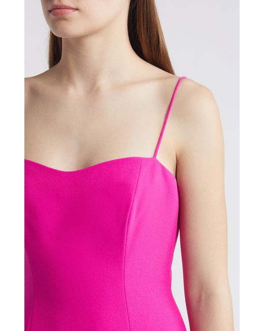 Black Halo Pink Barbados Tiered Ruffle Midi Dress