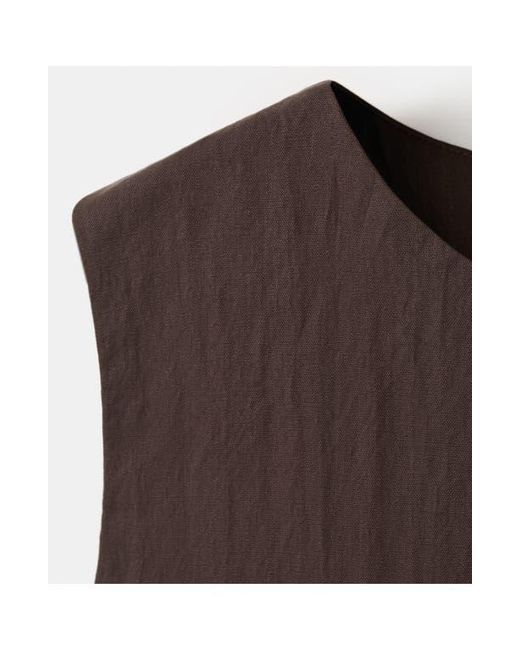 Mango Black Boxy Crop Back Button Top