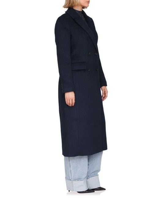 Avec Les Filles Blue Relaxed Double Breasted Coat