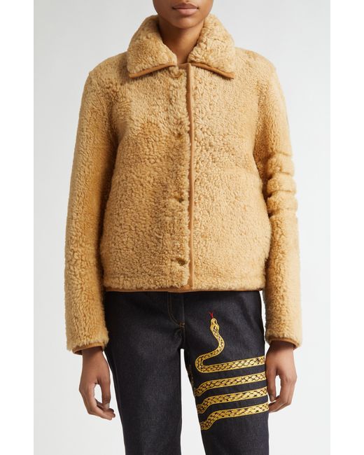 Thom Browne Natural Genuine Shearling Jacket