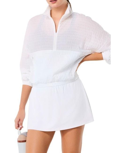 Spanx White Active Run Water Resistant Half-Zip Jacket