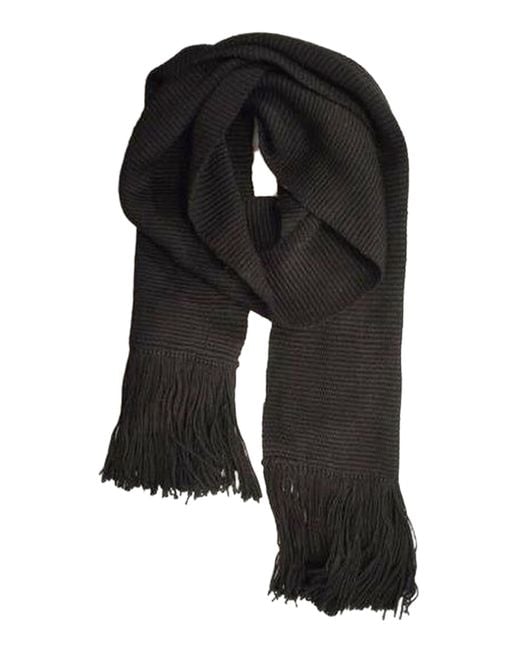 Voz Black Solid Fringe Scarf