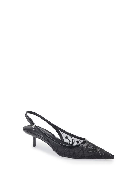 Mango Black Lorio Slingback Kitten Heel Pump
