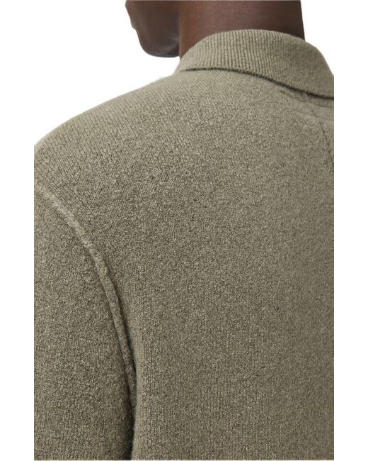 AllSaints Green Patern Long Sleeve Polo for men