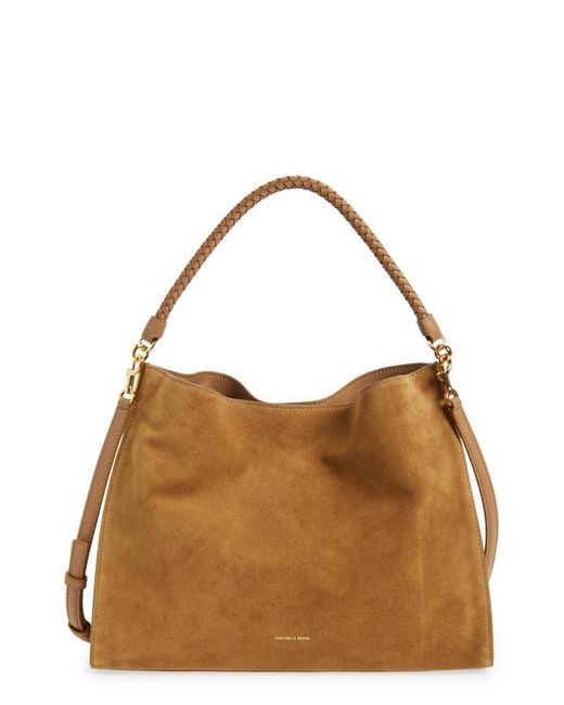 Veronica Beard Brown Beard Vida Suede Shoulder Bag