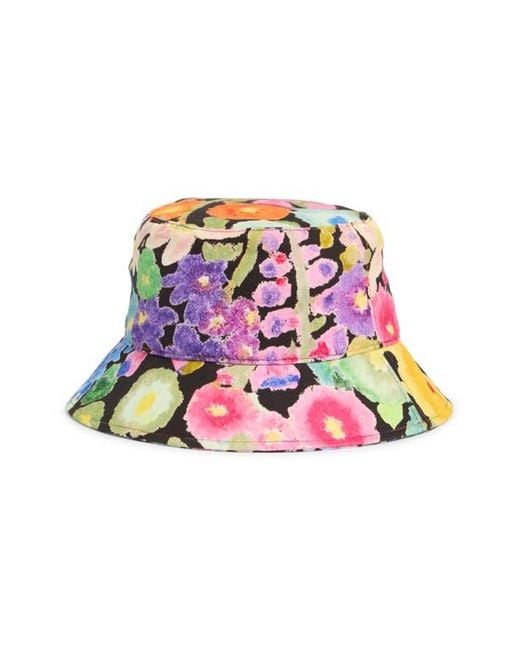 Kurt Geiger Yellow Floral Print Bucket Hat