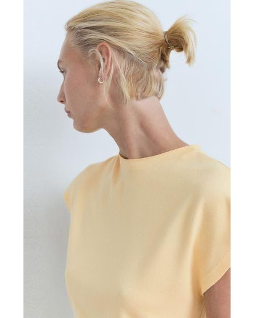 Mango Yellow Cap Sleeve Fine Knit Sweater