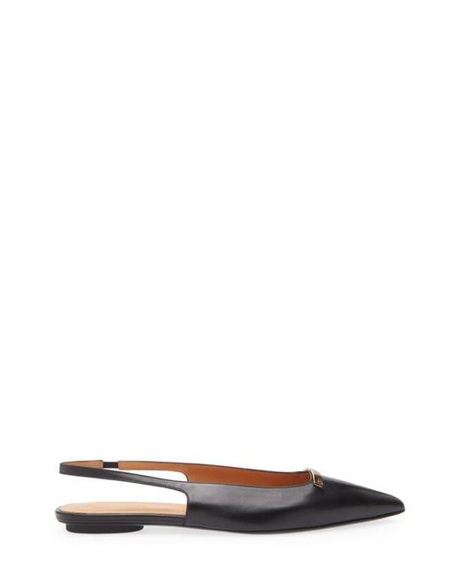 Tod's Black Barretta Pointed Toe Slingback Flat