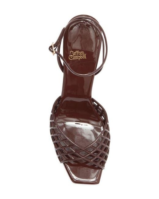 Jeffrey Campbell Brown Lattix Ankle Strap Jelly Sandal