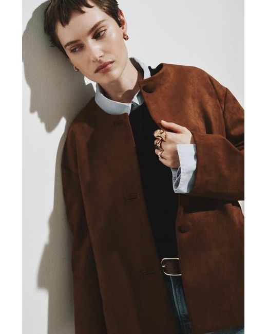 H&M Brown Collarless Jacket